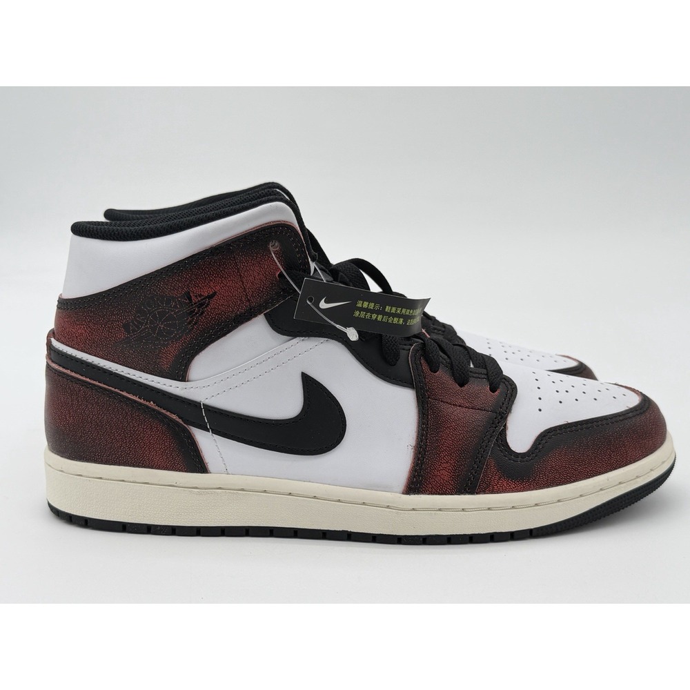 Men's Size 11.5 - Nike Air Jordan 1 Mid SE Wear-Away DV9565-006 No Box Lid